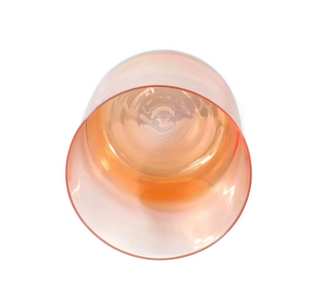 Orange Gradient Crystal Singing Bowl | 6–12 Inches | 440Hz or 432Hz | 99.9% Pure Quartz
