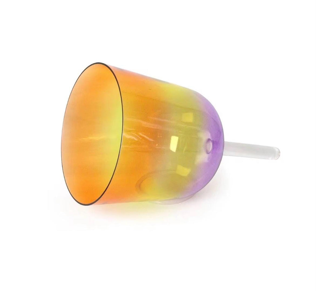 Orange Gradient Crystal Singing Bowl | 440Hz/442Hz | 6”-9” | 99.9% Pure Quartz | Handheld Sound Healing Bowl