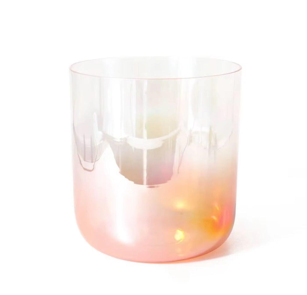 Orange Gradient Crystal Singing Bowl | 6–12 Inches | 440Hz or 432Hz | 99.9% Pure Quartz