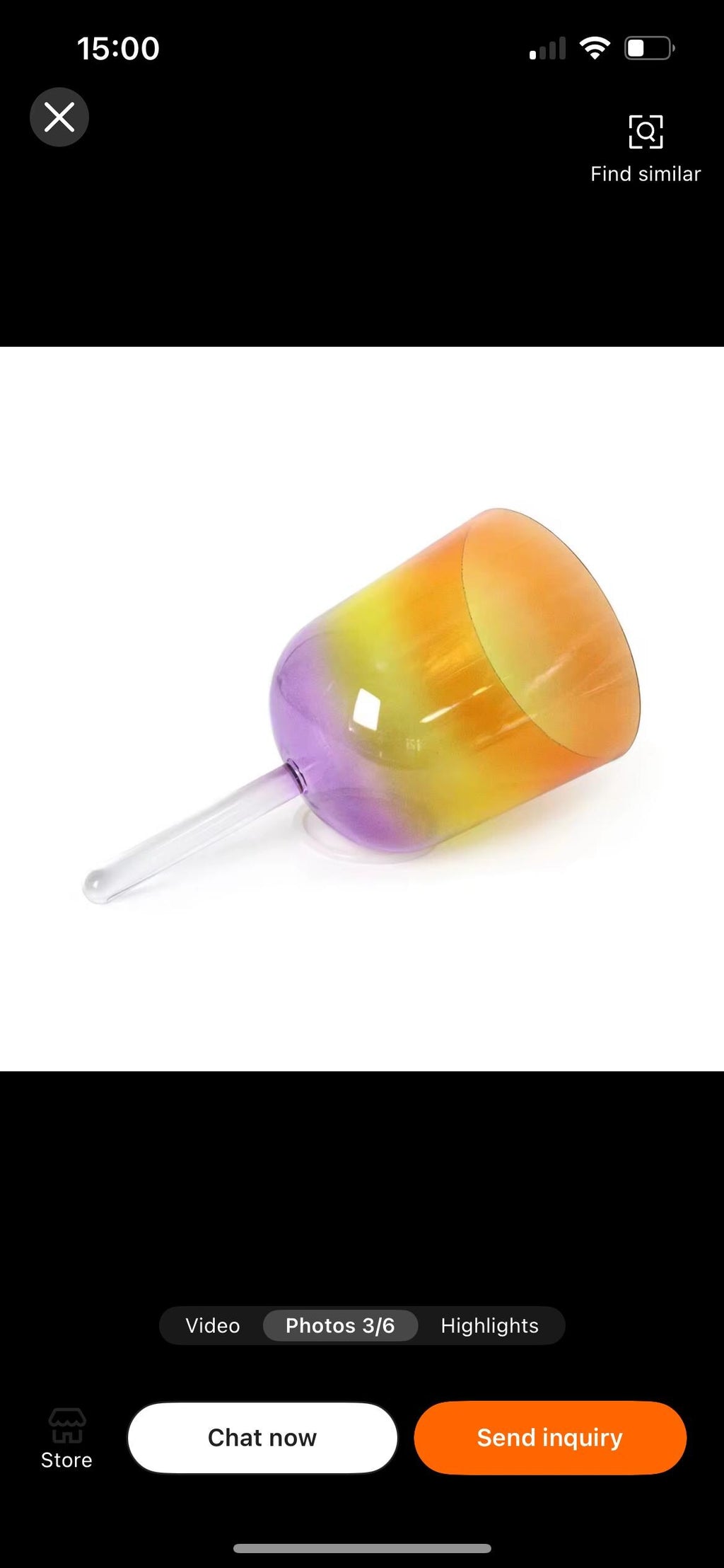 Orange Gradient Crystal Singing Bowl | 440Hz/442Hz | 6”-9” | 99.9% Pure Quartz | Handheld Sound Healing Bowl